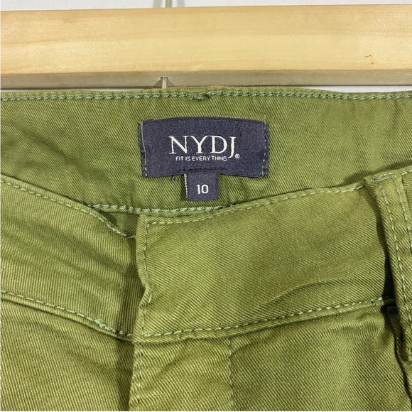 NYDJ Size 10 Pants Utility Cargo Chico Green High Waist Lift Tuck Pockets - Picture 8 of 11